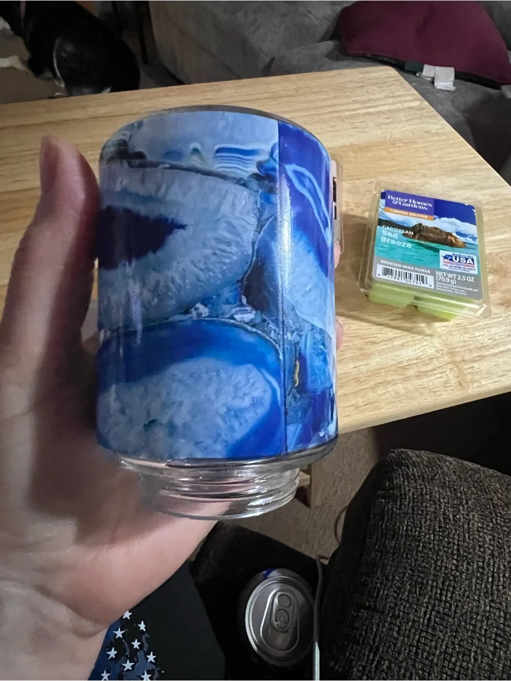 Blue Agate Pattern Plug-In Night Light - Unbranded plus 2 wax melts